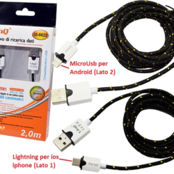 CAVO DATI/RICAR 2 IN 1 IPHONE/ANDROID 2M