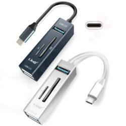 Linq Card reader + Hub Usb C TPC527, Doppiatore USB 3.0 e Usb 2.0