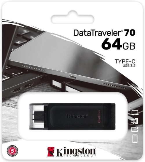 PEN DRIVE KINGSTON 64GB USB-C TYPE-C DATA TRAVELER 70